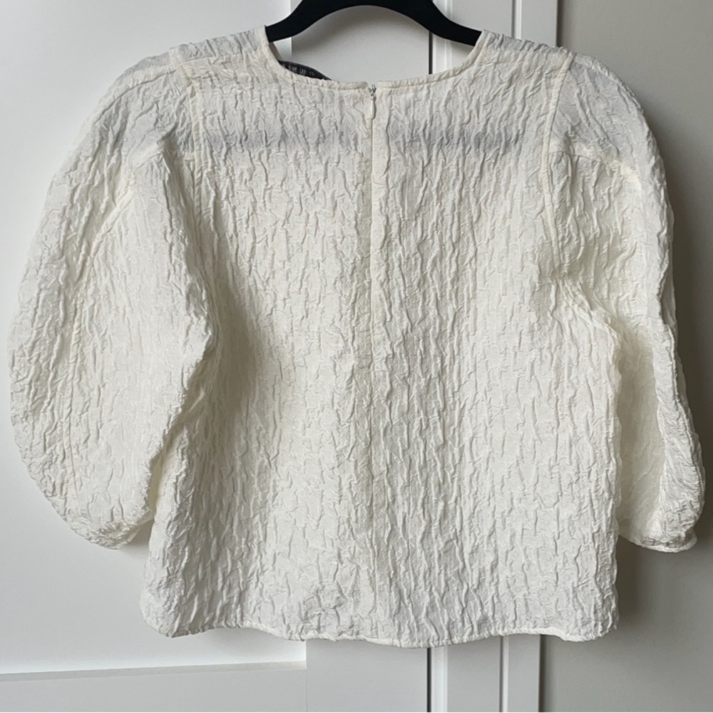 Zara Cream Textured Women's Blouse